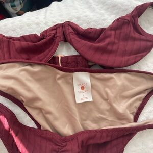 Shade & Shore Burgundy Bikini Set